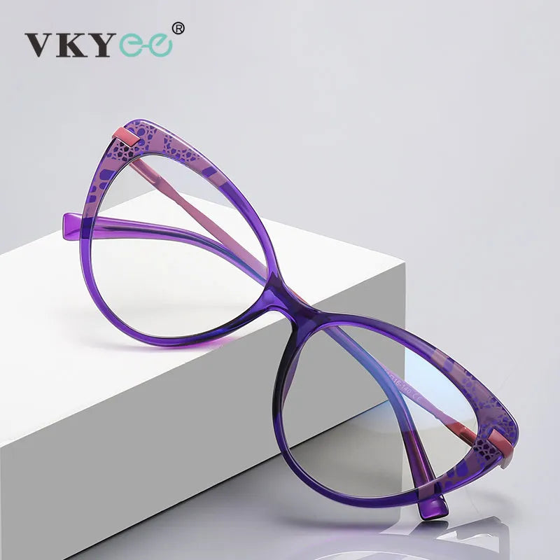 Vicky Women's Full Rim Tr 90 Stainless Steel Cat Eye Reading Glasses 2110 Reading Glasses Vicky   