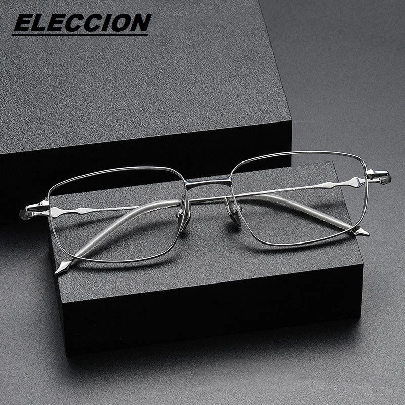 Eleccion Women's Full Rim Square Titanium Eyeglasses 14455