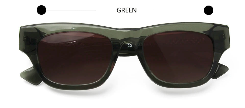 Esnbie Unisex Full Rim Square Brow Line Acetate Sunglasses 230321