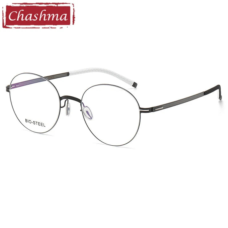 Chashma Ochki Women's Full Rim Round Titanium Eyeglasses 44953 Full Rim Chashma Ochki   