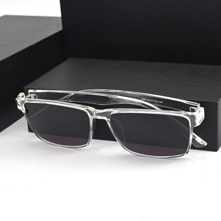 Cubojue Unisex Full Rim Oversized Square Tr 90 Titanium Polarized Sunglasses 2257 Sunglasses Cubojue transparent black polarized 