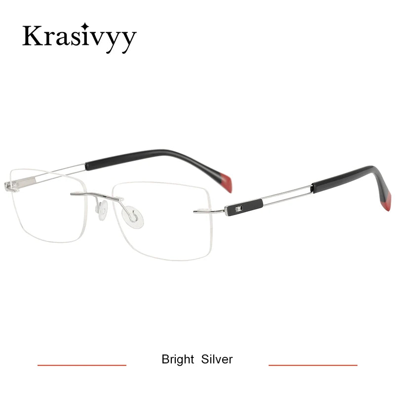 Krasivyy Women's Rimless Square Screwless Titanium Eyeglasses 315006