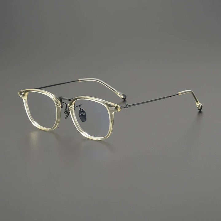 Gatenac Unisex Full Rim Round Square Acetate Titanium Eyeglasses G8003