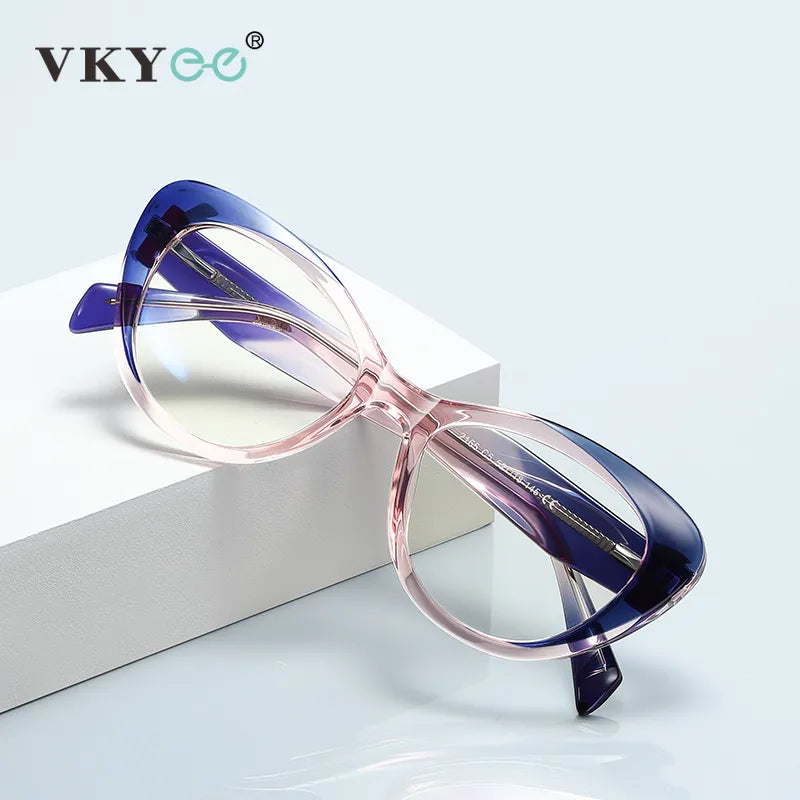 Vicky Women's Full Rim Tr 90 Stainless Steel Oval Cat Eye Reading Glasses 2165 Reading Glasses Vicky   