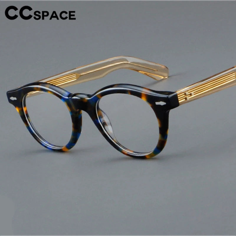 CCspace Women's Full Rim Round Thick Acetate Eyeglasses 301369 Full Rim CCspace   