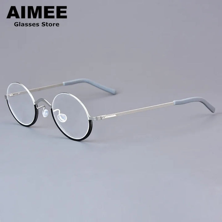 Aimee Women's Full Rim Oval Screwless Titanium Eyeglasses 198801