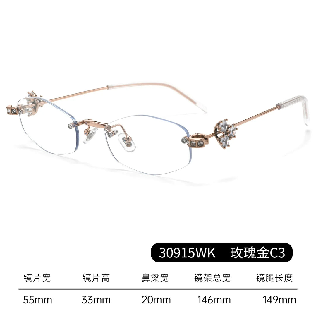 Bclear Women Rimless Geometric Alloy Eyeglasses BSF-30915WK
