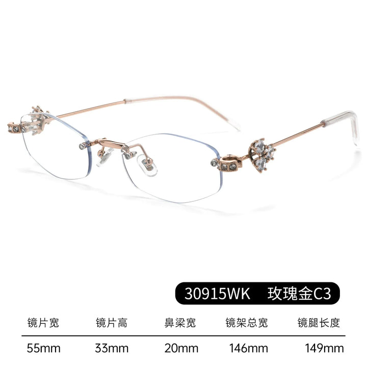 Bclear Women Rimless Geometric Alloy Eyeglasses BSF-30915WK