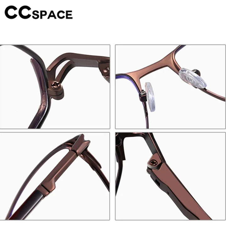 CCspace Unisex Full Rim Irregular Square Alloy Eyeglasses 301402 Full Rim CCspace   