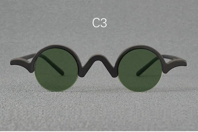 Yujo Unisex Semi Rim Round Acetate Polarized Sunglasses 35mm Sunglasses Yujo C3 China 