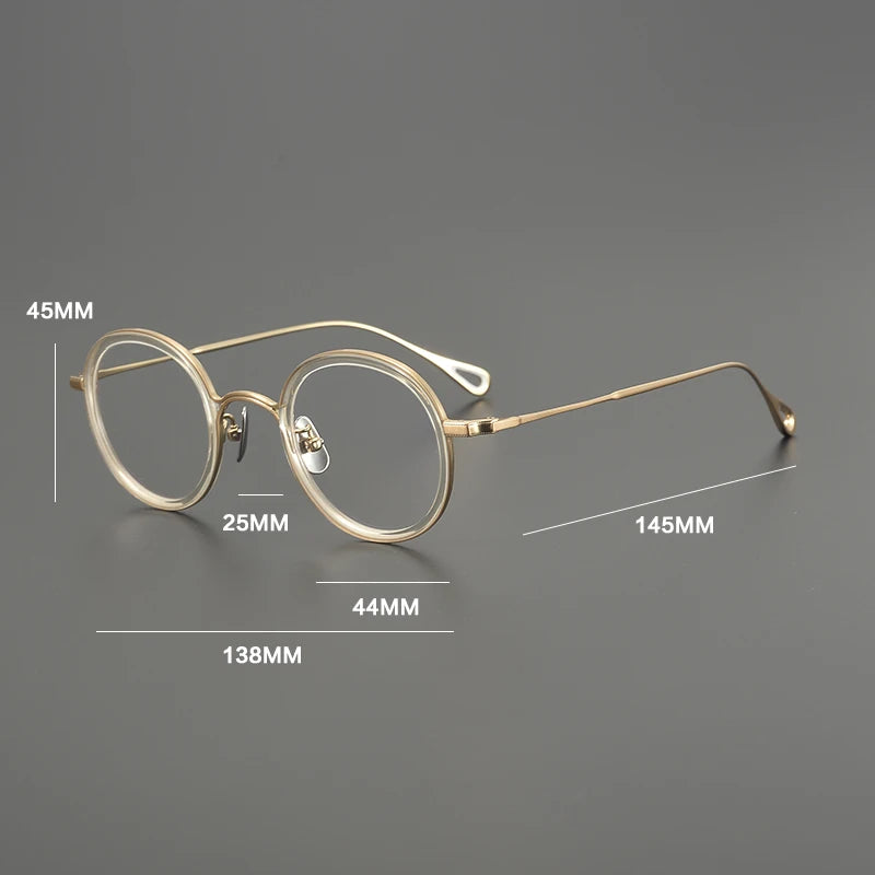 Gatenac Women's Full Rim Oval Square Acetate Titanium Eyeglasses G1583