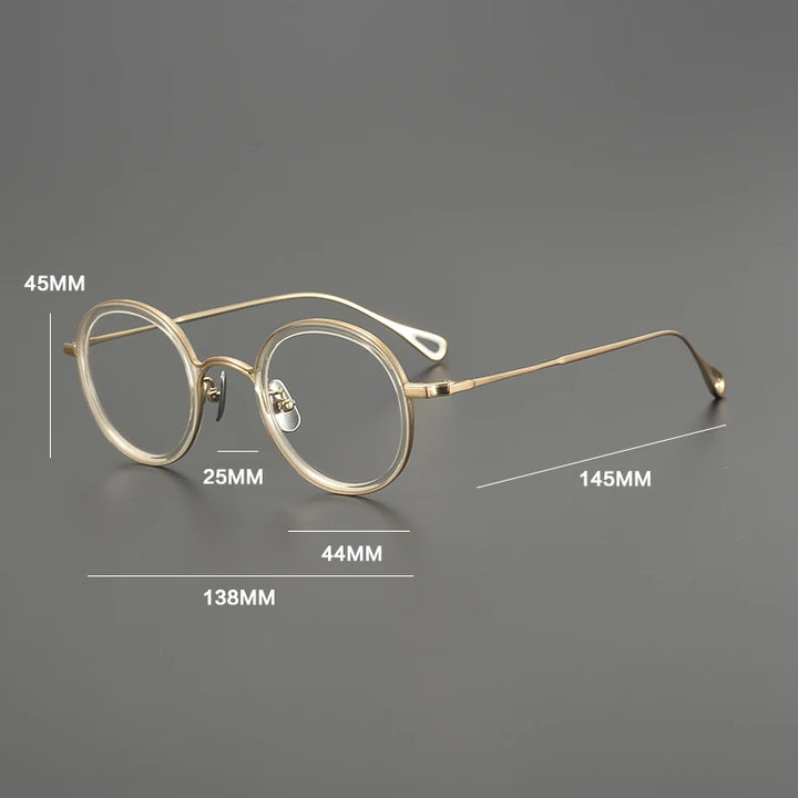 Gatenac Women's Full Rim Oval Square Acetate Titanium Eyeglasses G1583