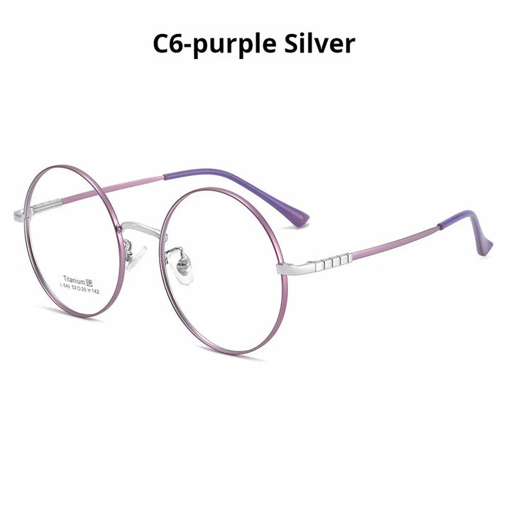 Xbora Women's Full Rim Round Titanium Eyeglasses 544642