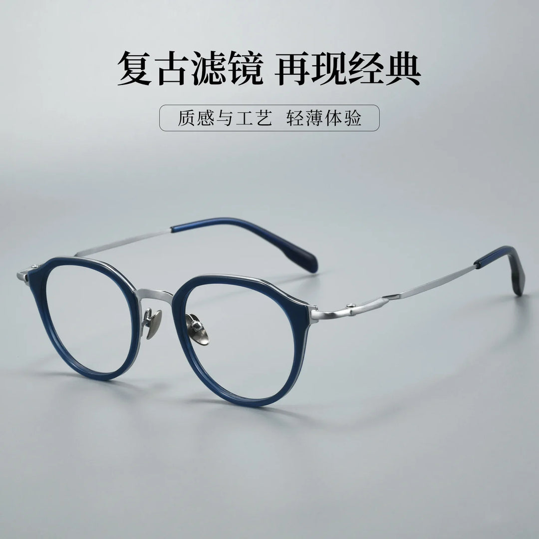 Bclear Unisex Full Rim Round Titanium Eyeglasses BSF-M80910S