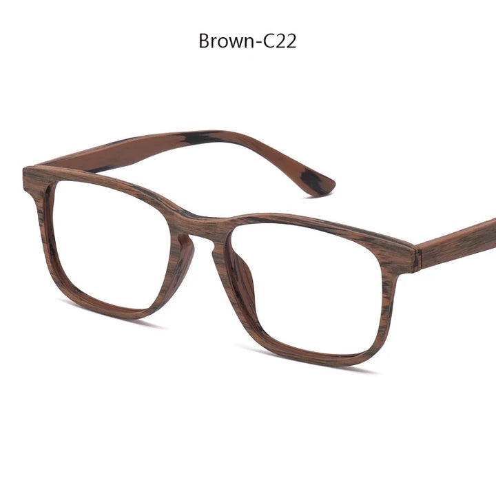 Hdcrafter Women's Full Rim Square Wood Titanium Eyeglasses 98098