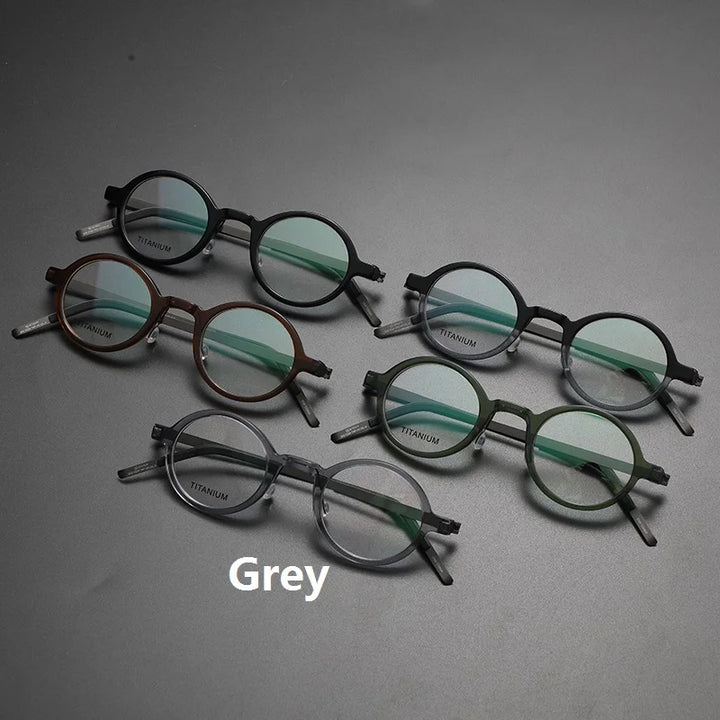 Aimee Women's Full Rim Round Titanium Acetate Screwless Eyeglasses18101