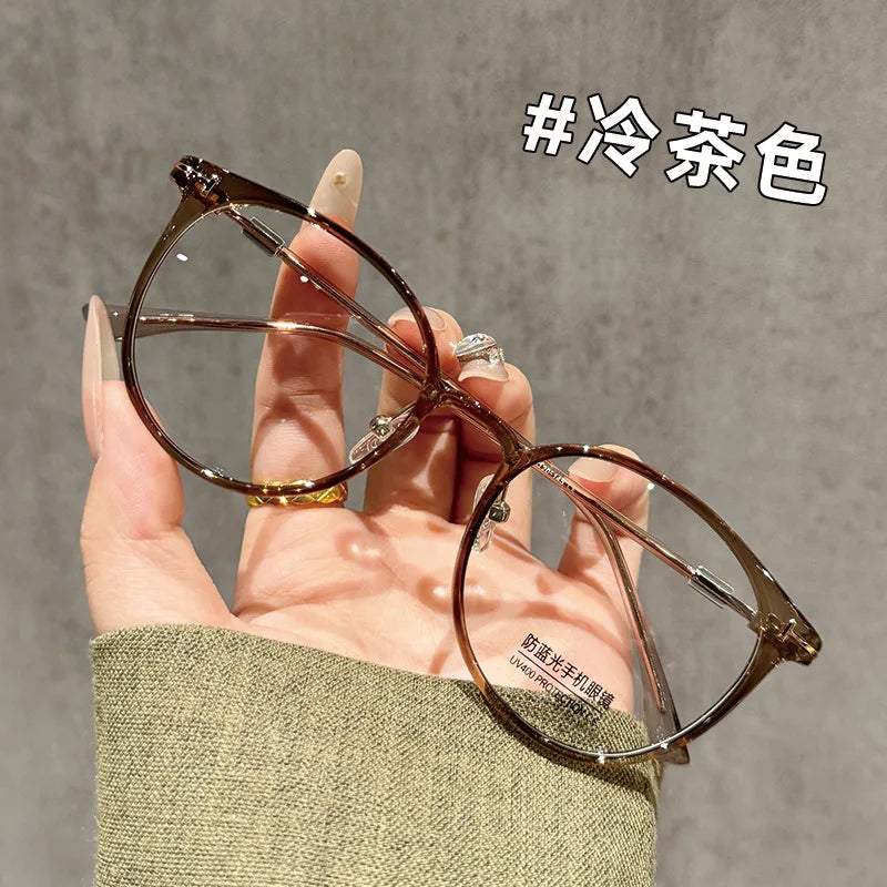 Zirosat Women's Full Rim Round Square Tr 90 Alloy Eyeglasses 98984
