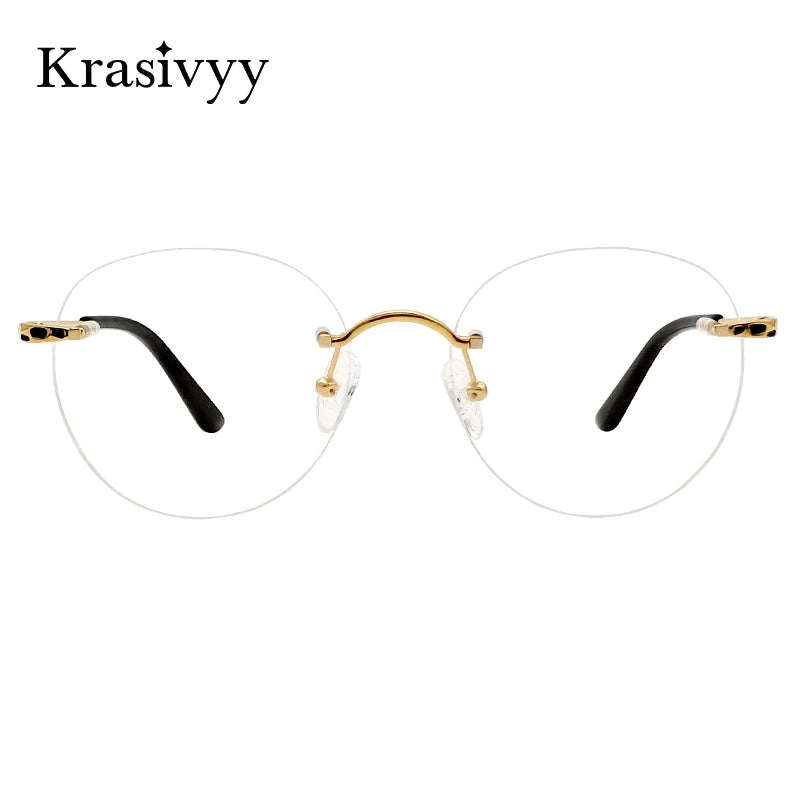 Krasivyy Women's Rimless Round Titanium Eyeglasses 3090 Rimless Krasivyy   