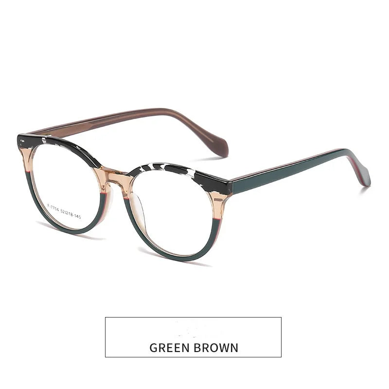 KatKani Women's Full Rim Square Acetate Eyeglasses F7704 Full Rim KatKani Eyeglasses green tea  