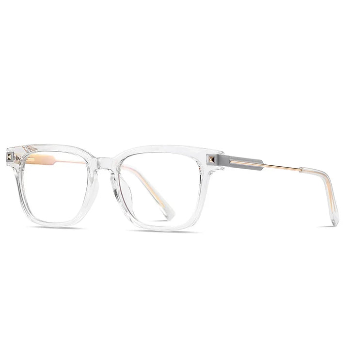 Kocolior Unisex Full Rim Square Tr 90 Alloy Hyperopic Reading Glasses 2068 Reading Glasses Kocolior Transparent 0 