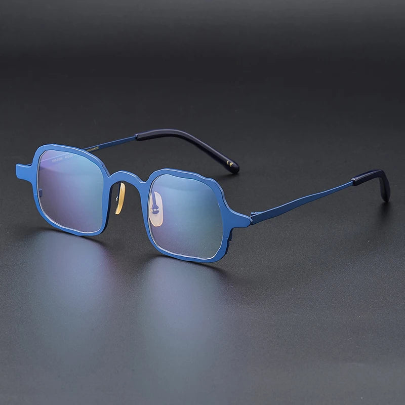 Muzz 0086 men's square IP titanium prescription eyeglasses — view 5