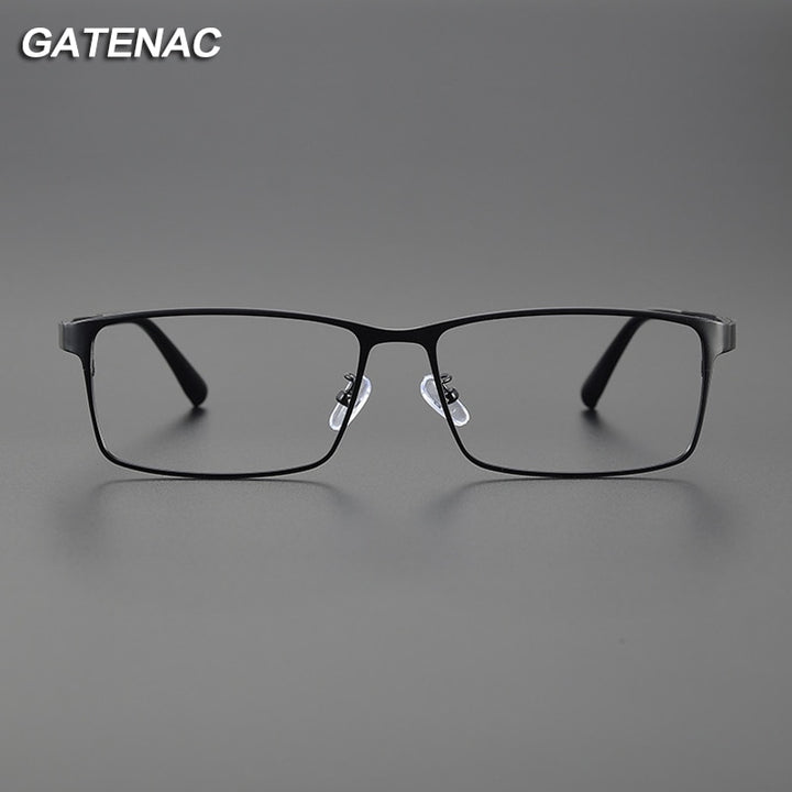 Gatenac Men's Full Rim Big Square Titanium Eyeglasses Gxyj1081 Full Rim Gatenac   