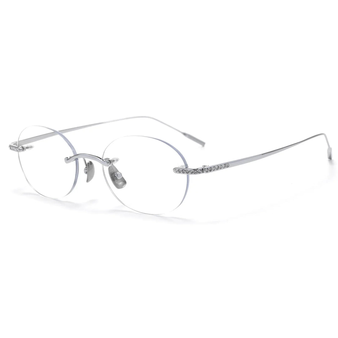 Bclear Women Rimless Oval Titanium Eyeglasses BSF-0651WK