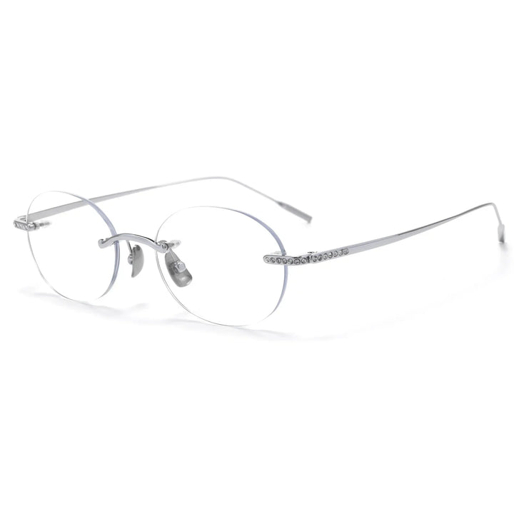 Bclear Women Rimless Oval Titanium Eyeglasses BSF-0651WK