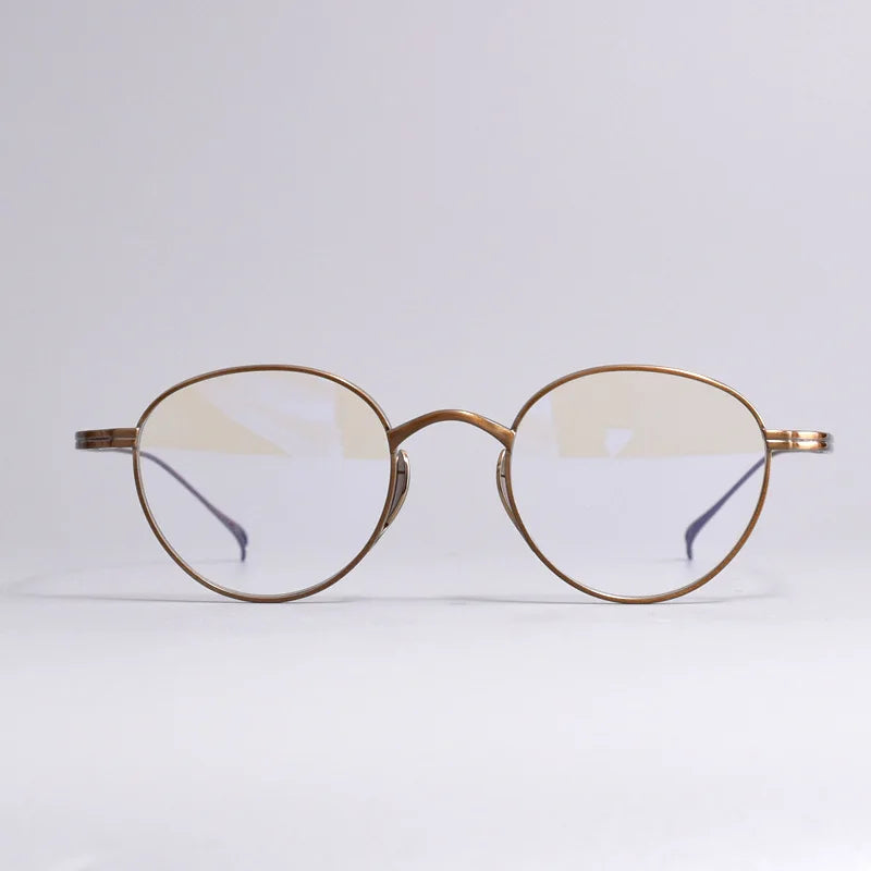 Black Mask Unisex Full Rim Round Titanium Eyeglasses BM-KN113