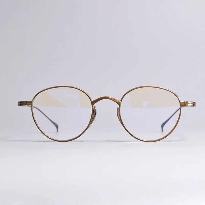 Black Mask Unisex Full Rim Round Titanium Eyeglasses BM-KN113