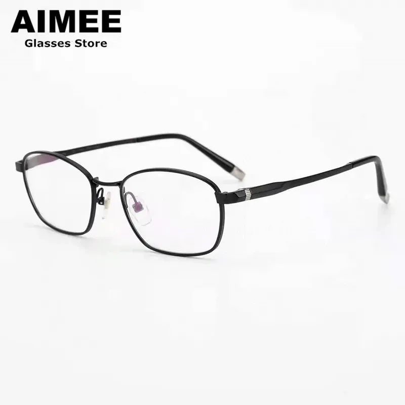 Aimee Unisex Full Rim Square Titanium Eyeglasses 27010 Full Rim Aimee Black  