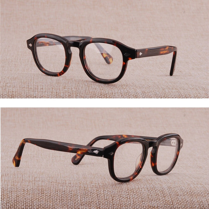 Cubojue Unisex Full Rim Square Kahki Acetate Myopic Reading Glasses 3844 Reading Glasses Cubojue   