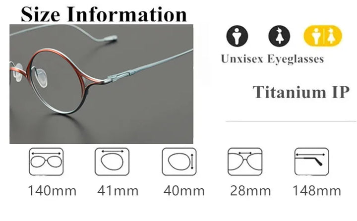 Aimee Unisex Full Rim Round Oval Titanium Eyeglasses 2353 Full Rim Aimee   