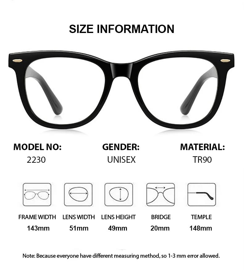 Chashma Ochki Unisex Full Rim Square Tr 90 Titanium Eyeglasses 882230