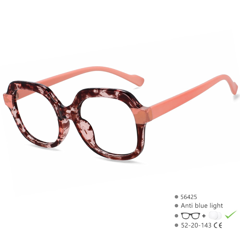 CCspace Women's Full Rim Square Tr 90 Titanium Eyeglasses 56425 Full Rim CCspace Floral  