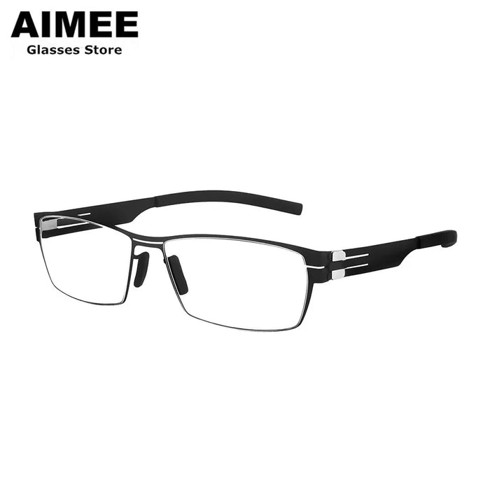 Aimee Women's Full Rim Square Screwless Steel Eyeglasses 5083 Full Rim Aimee Black  