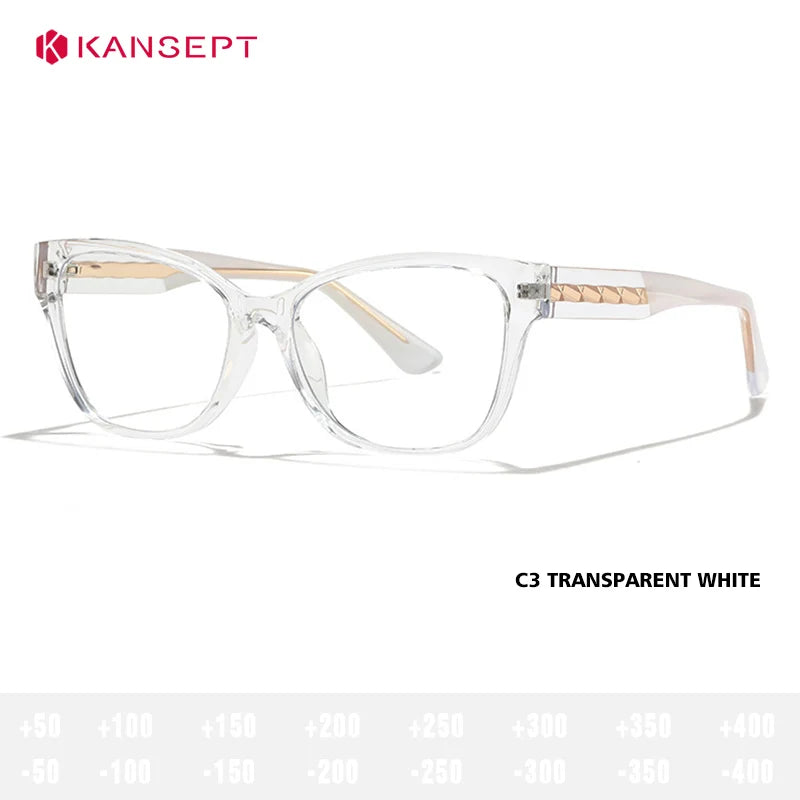 Kansept Women's Full Rim Square Tr 90 Alloy Reading Glasses 27028