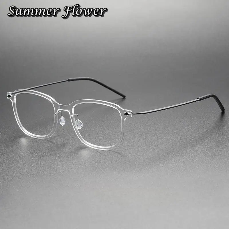 Summer Flower Women's Full Rim Square Tr 90 Titanium Eyeglasses  616510