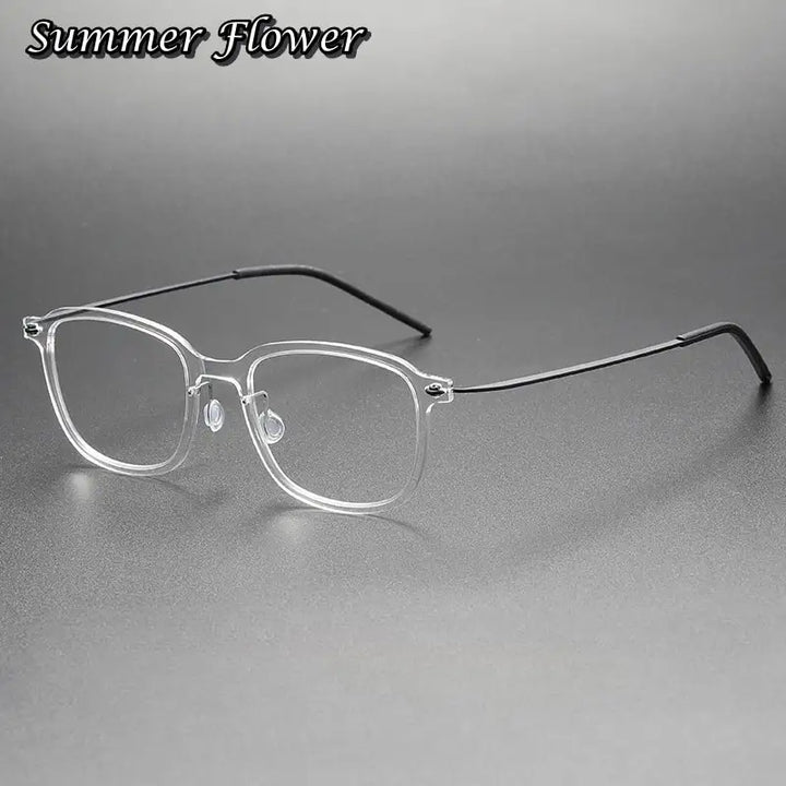 Summer Flower Women's Full Rim Square Tr 90 Titanium Eyeglasses  616510