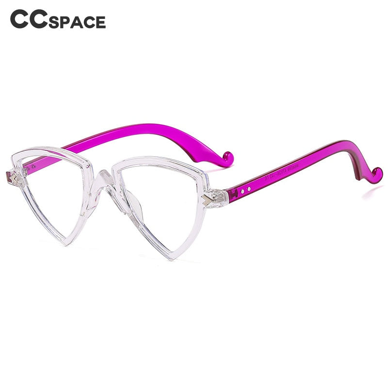 CCSpace Women's Full Rim Irregular Triangle Tr 90 Eyeglasses 56405 Full Rim CCspace   