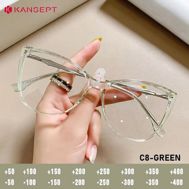Kansept Unisex Full Rim Cat Eye Tr 90 Metal Frames 784000 FuzWeb