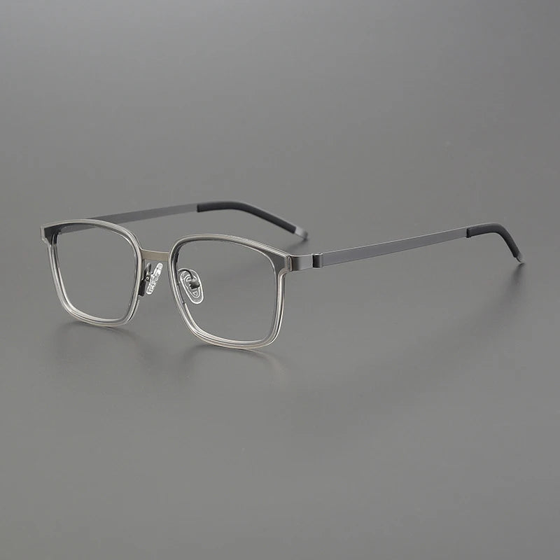 Gatenac Unisex Full Rim Square Acetate Stainless Steel Eyeglasses Gxyj1224 Full Rim Gatenac Gray  