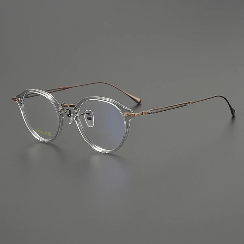 Nobler Unisex Full Rim Oval Square Acetate Titanium Eyeglasses 98002