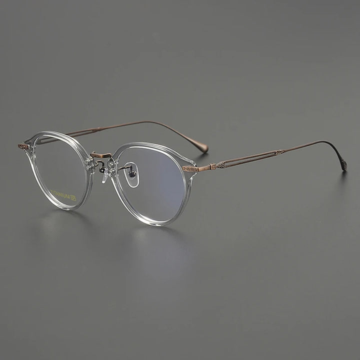 Nobler Unisex Full Rim Oval Square Acetate Titanium Eyeglasses 98002