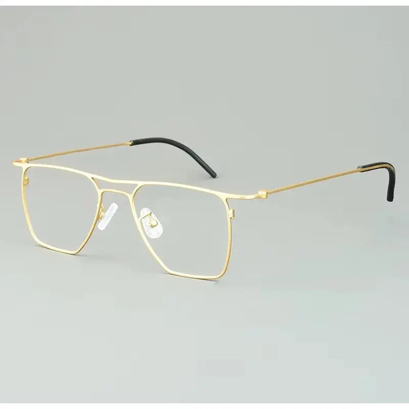 Bobbie 550200 Men’s Full Rim Square Double Bridge Titanium Frames — view 3 | Bobbie at FuzWeb