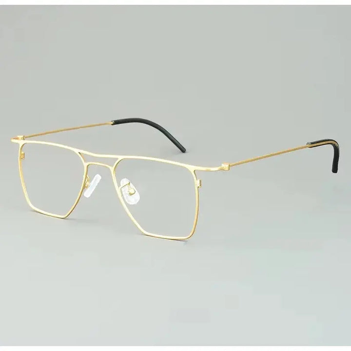 Bobbie 550200 Men’s Full Rim Square Double Bridge Titanium Frames — view 3 | Bobbie at FuzWeb