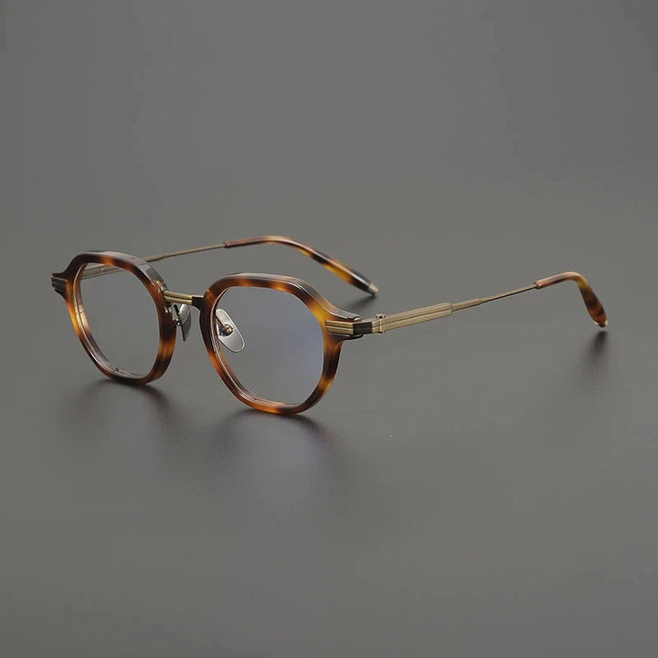 Gatenac Men's Full Rim Big Square Acetate Titanium Eyeglasses G8828