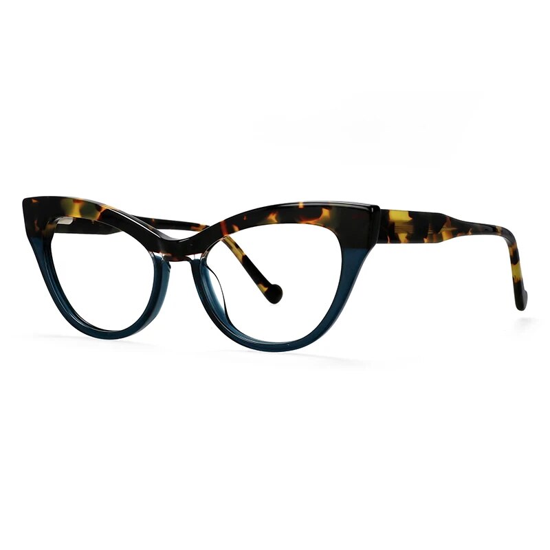 CCspace Unisex Full Rim Cat Eye Acetate Eyeglasses 57008 Full Rim CCspace green China 