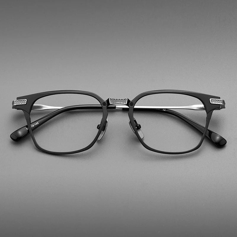 Bobbie Unisex Full Rim Square Titanium Eyeglasses D2068