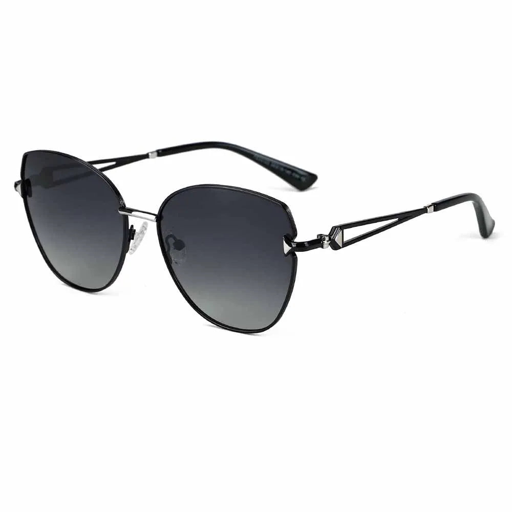 Momoja Women's Full Rim Oval Cat Eye Alloy UV400 Sunglasses 33123
